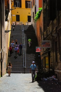 Rome, Italy, June 17, 2010: Stairs between houses in Rome, Italy clipart