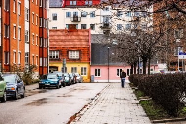 İsveç, Malmö 'de renkli evler