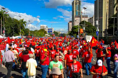 CARCAS, VENEZUELA, 12 Şubat 2009: 2009 'da Caracas' ta yapılan son cumhurbaşkanları mitingine bakın