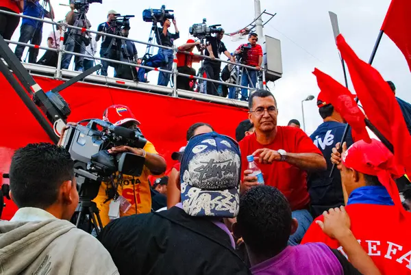 stock image CARCAS, VENEZUELA, February 13, 2009: Election meeting for late president Hugo Chavez