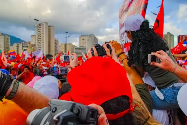 stock image CARACAS, VENEZUELA, February 13, 2009: Election meeting for late president Hugo Chavez