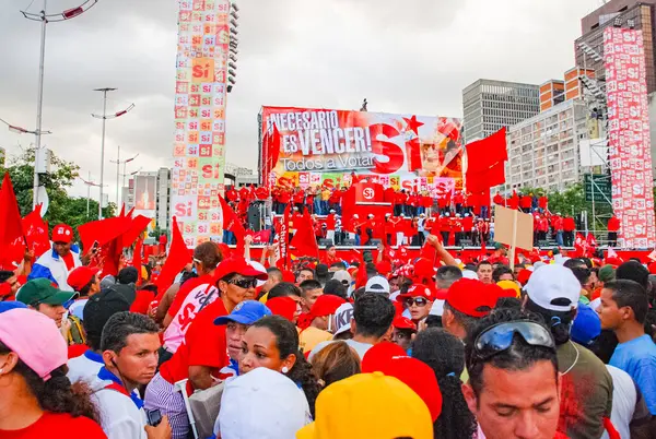 stock image CARCAS, VENEZUELA, February 13, 2009: Election meeting for late president Hugo Chavez