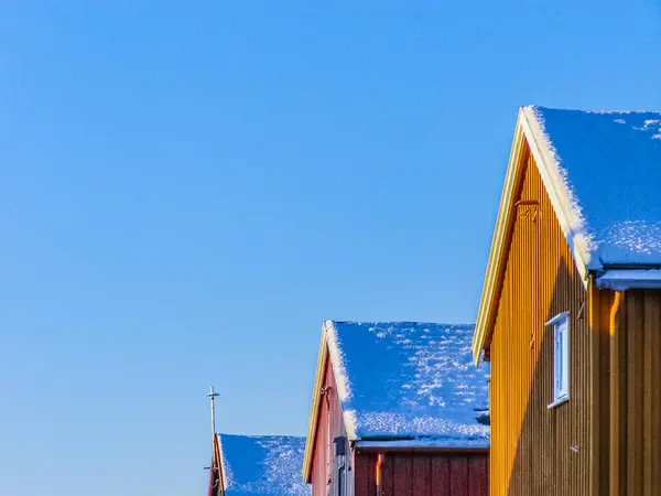 stock image Snowy rooftops in Bodo, Norway