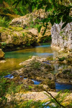 Küba 'daki dağ parkında Sendero reino de las aguas şelalesi