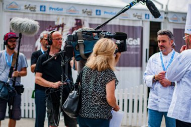 TV-team interviewing someone in Berlin, Germany clipart