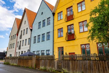 Medieval and Hansa inspired living area Jakriborg in Hjarup, Sweden clipart