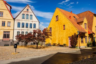 Medieval and Hansa inspired living area Jakriborg in Hjarup, Sweden clipart