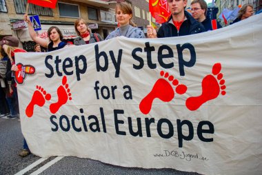 MALMO, SWEDEN - 20 Eylül 2008: Avrupa Sosyal Forumu sırasında protestolar