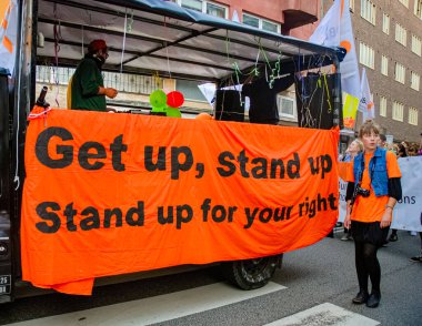 MALMO, SWEDEN, 20 Eylül 2008: Avrupa Sosyal Forumu sırasında protestolar