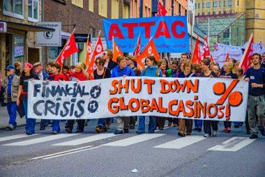 MALMO, SWEDEN, 20 Eylül 2008: Avrupa Sosyal Forumu sırasında eylem