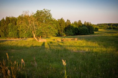 Hovdala Hills 'ten görüntü, Hassleholm, İsveç' in dışında..