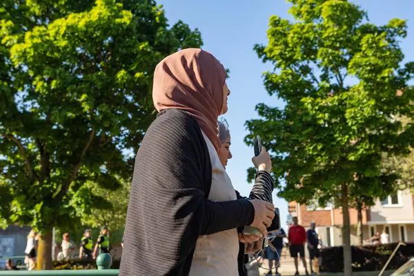 Hassleholm, İsveç - 2024-05-24: Hassleholm, İsveç 2024 'te Amerikan arabalarıyla seyahat