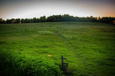 İsveç, Hassleholm 'de Hovdala Hills' te günbatımı