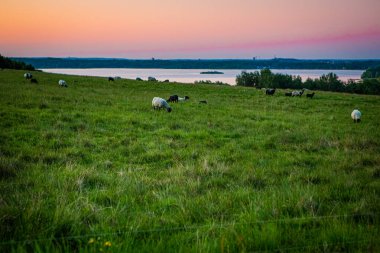 Finjasjon Gölü üzerinde gün batımı Hovdala Hills, Hassleholm, İsveç 'te görüldü.