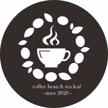 Kahve fincanları, kahve kapları ve kahve çekirdekleri içeren klasik kahve dükkanı logosu tasarımları. Marka kafeleri, baristalar ya da zanaatkar kahve dükkanları için mükemmel..