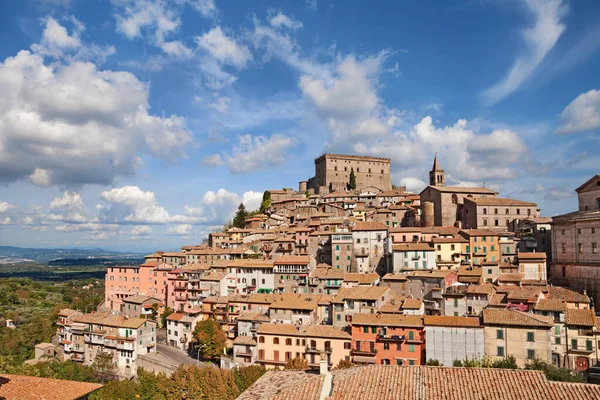 Soriano Nel Cimino Viterbo Lazio Italy Ландшафт Стародавнього Міста Середньовічним — стокове фото