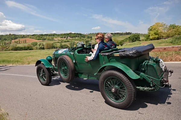 Vintage Bentley Litre Tourer 1927 Travel Hills Tuscany Classic Race — Stock Photo, Image
