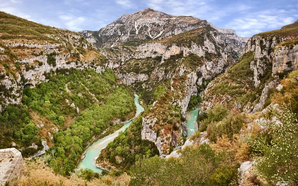 Verdon Gorge Provence Alpes Cote Azur França Meandro Rio Fronteira — Fotografia de Stock