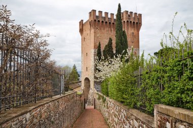 Perugia, Umbria, İtalya: Eski şehir kapılarından biri olan Cassero di Porta Sant 'Angelo Ortaçağ Kulesi