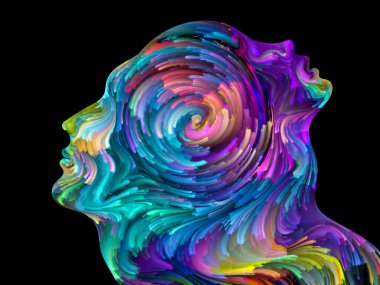 Colors of Unity serisi. Aşk, tutku, romantik çekim ve birlik konularında renkli ve gerçeküstü insan profillerinin düzenlenmesi