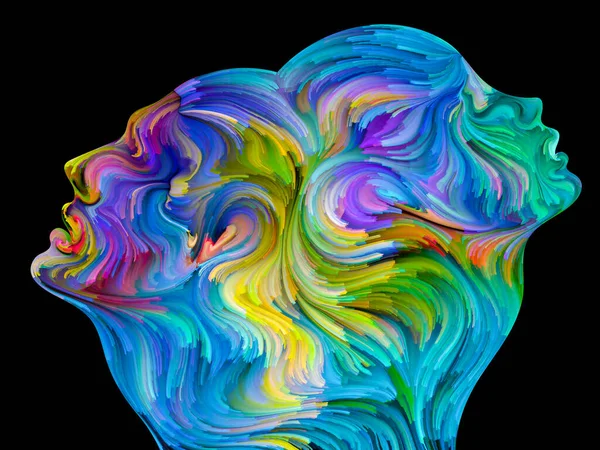 Colors Unity Serisi Renkli Gerçeküstü Insan Profillerinin Kompozisyonu Aşk Tutku — Stok fotoğraf