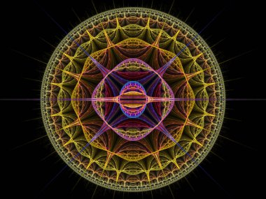 Grafik tasarım ve sanatta kullanılmak üzere karmaşık fraktal desenlerin yüksek çözünürlüklü çizimi