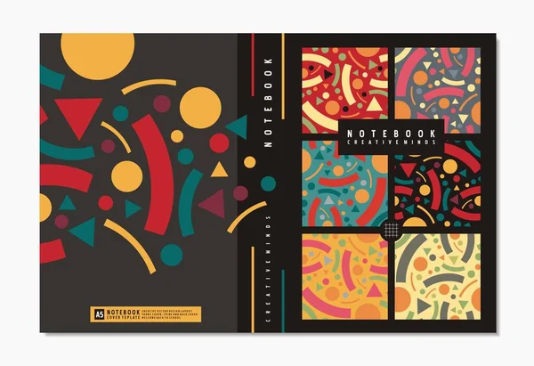Notebook Cover Design Template Abstract Artistic Shapes Vector Illustration — Archivo Imágenes Vectoriales