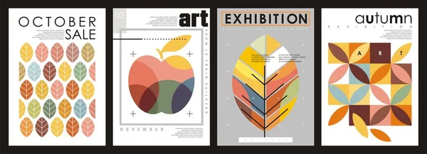 Zestaw Kreatywnych Transparentów Plakatów Sezonowej Sprzedaży Promocji Lub Wystawy Ilustracja Wektor Stockowy