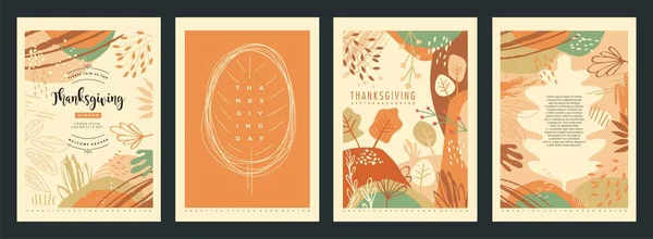 Thanksgiving Gratulationskort Och Inbjudningar Design Vektorillustration — Stock vektor