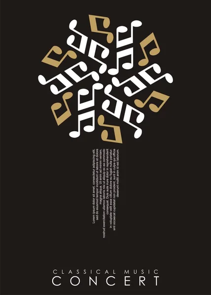 Jednoduchý Nápad Minimalistického Designu Plakátu Pro Koncert Vážné Hudby Koncept Stock Vektory