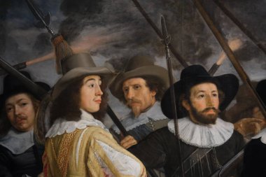 Yüzbaşı Roelof Bicker, Bartholomeus van der Helst, Rijksmuseum, Hollanda komutasındaki yağlı boya milis birliğinin ayrıntıları.