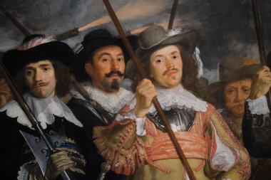 Yüzbaşı Roelof Bicker, Bartholomeus van der Helst, Rijksmuseum, Hollanda komutasındaki yağlı boya milis birliğinin ayrıntıları.