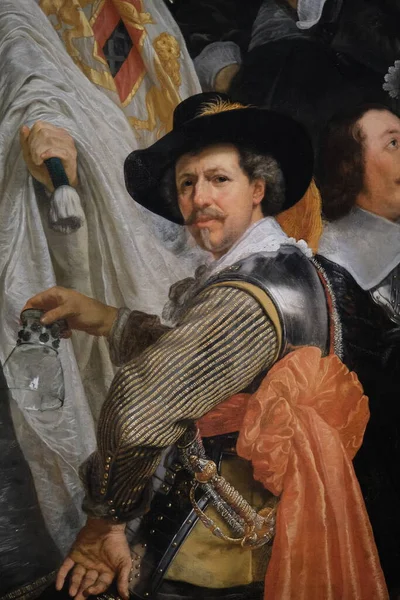 荷兰Rijksmuseum Bartholomeus Van Der Helst Roelof Bicker上尉指挥的第八区油画民兵连的详情 — 图库照片