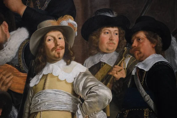 stock image Detail of the oil paint Militia Company of District eight under the Command of Captain Roelof Bicker, Bartholomeus van der Helst, Rijksmuseum, The Netherlands