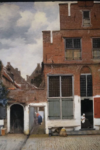Detail Pohled Domy Delftu Známé Jako Malá Ulice Johannes Vermeer — Stock fotografie