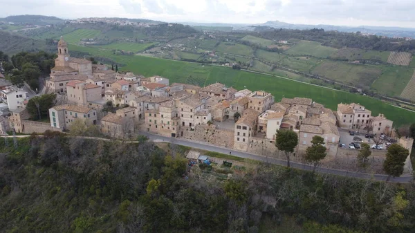 Αεροφωτογραφία Της Altidona Δήμου Της Επαρχίας Fermo Στην Ιταλική Περιφέρεια — Φωτογραφία Αρχείου