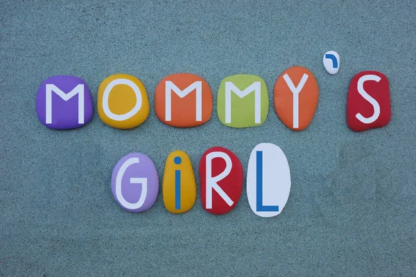 Mommy Girl Parental Love Message Composed Multi Colored Stone Letters — Stock Photo, Image