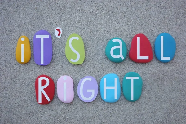 Het Goed Positieve Boodschap Samengesteld Met Multi Gekleurde Stenen Letters — Stockfoto