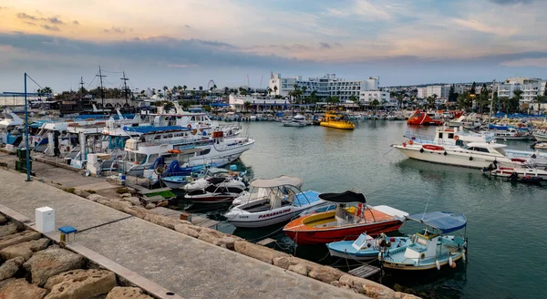 Ayia Napa Cyprus October 2022 Aerial View Boats Yachts Parking — стоковое фото