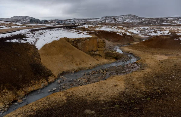 Geotermální Pole Gunnuhver Reykjanes Peninsula Grintavik Island Jaře — Stock fotografie