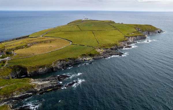 Drohnen Antenne Vom Leuchtturm Der Galeere Dundeady Landzunge Insel Cork — Stockfoto