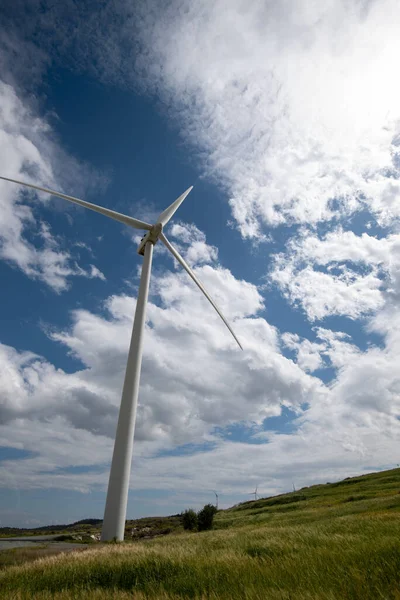 Generátory Větrného Mlýna Turbíně Vyrábějící Elektřinu Větru Alternativní Obnovitelná Energie — Stock fotografie