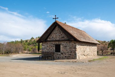 Ancient stoned traditional Greek christian chapel of panayia lagni. Klirou Nicosia Cyprus