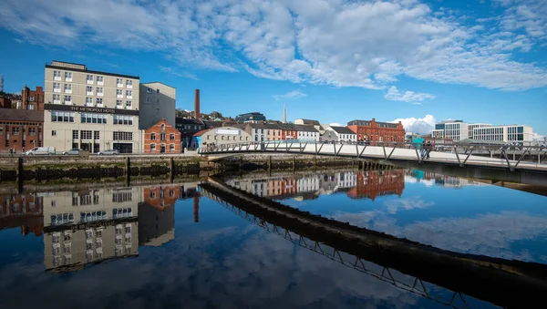 Cork Irlanda Febrero 2023 Paisaje Urbano Ciudad Corcho Río Lee —  Fotos de Stock