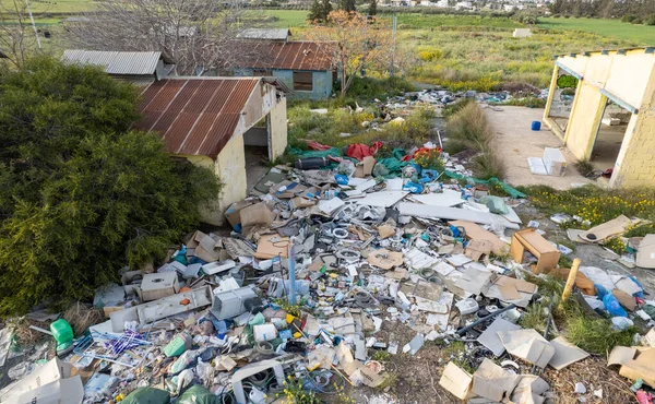 Nicosia Cyprus Maart 2023 Drone Aerial Home Industrial Waste Nature — Stockfoto