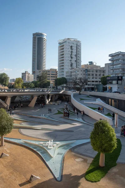 Nicosia Cypern November 2022 Frihetstorget Med Modern Och Futuristisk Arkitektur — Stockfoto