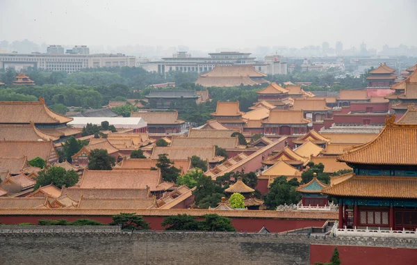 Краєвид Заборонене Місто Пекіні Верхівки Традиційних Китайських Будівель — стокове фото