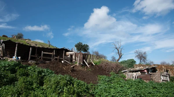 Edificio Granja Animales Abandonado Colapsado Campo Lugares Abandonados Chipre — Foto de Stock