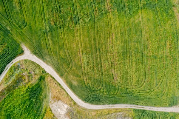 Done Aerial Image Agriculture Field Farmland Harvesting Outdoor Cyprus — Photo