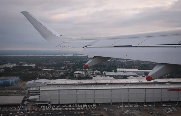 Flugzeug Flug Über London City United Kingdom Luftaufnahme Von Oben — Stockfoto